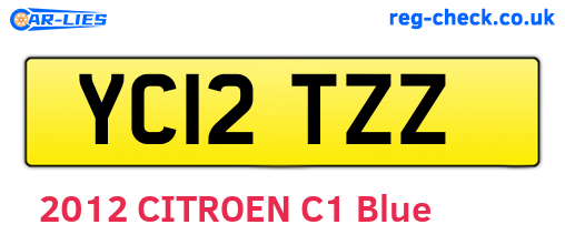 YC12TZZ are the vehicle registration plates.