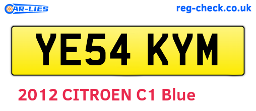 YE54KYM are the vehicle registration plates.