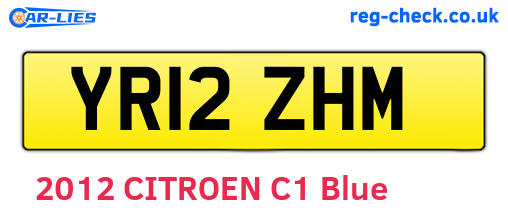 YR12ZHM are the vehicle registration plates.