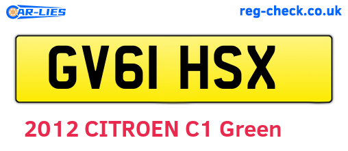 GV61HSX are the vehicle registration plates.