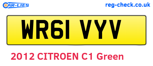 WR61VYV are the vehicle registration plates.