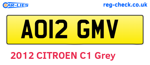AO12GMV are the vehicle registration plates.