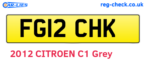 FG12CHK are the vehicle registration plates.