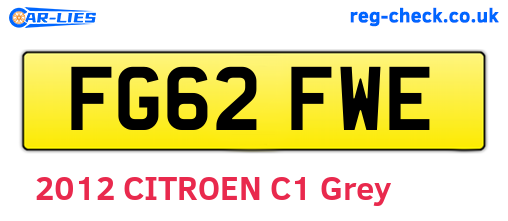 FG62FWE are the vehicle registration plates.