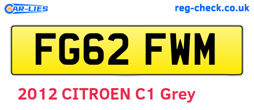FG62FWM are the vehicle registration plates.