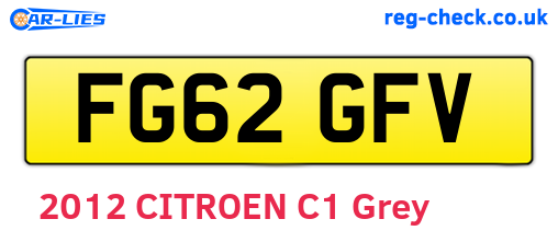 FG62GFV are the vehicle registration plates.