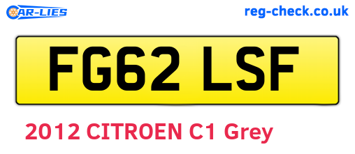FG62LSF are the vehicle registration plates.