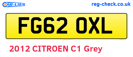 FG62OXL are the vehicle registration plates.