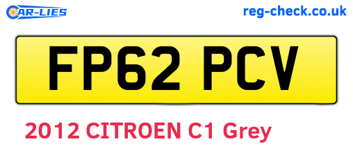 FP62PCV are the vehicle registration plates.