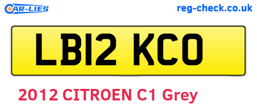 LB12KCO are the vehicle registration plates.
