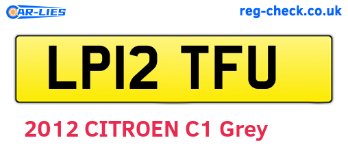 LP12TFU are the vehicle registration plates.