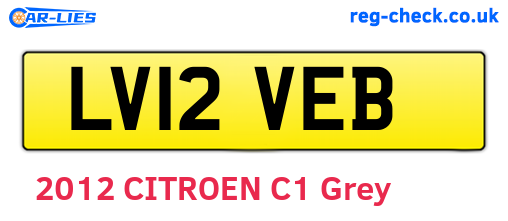 LV12VEB are the vehicle registration plates.