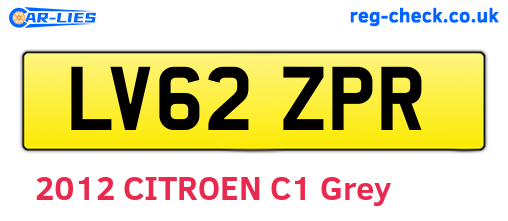 LV62ZPR are the vehicle registration plates.