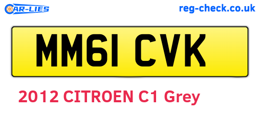 MM61CVK are the vehicle registration plates.