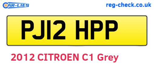 PJ12HPP are the vehicle registration plates.