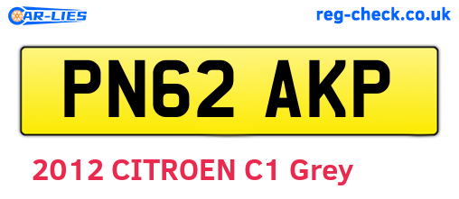 PN62AKP are the vehicle registration plates.