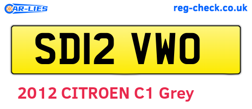 SD12VWO are the vehicle registration plates.