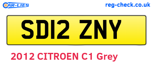 SD12ZNY are the vehicle registration plates.