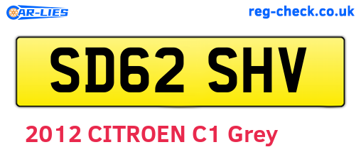 SD62SHV are the vehicle registration plates.