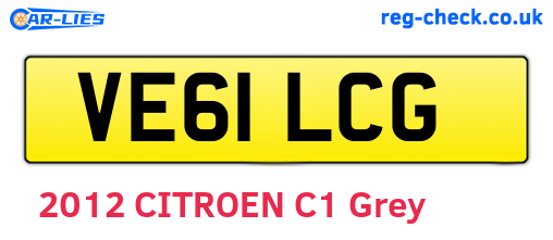 VE61LCG are the vehicle registration plates.