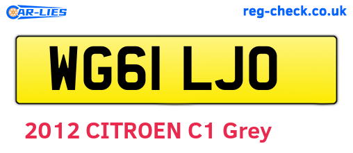WG61LJO are the vehicle registration plates.