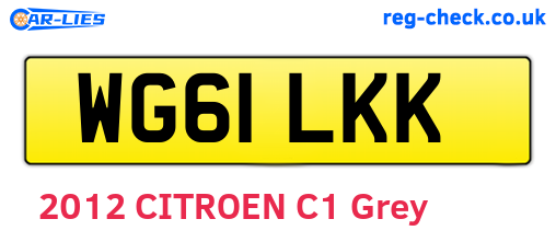 WG61LKK are the vehicle registration plates.
