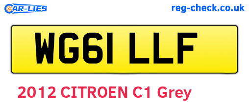 WG61LLF are the vehicle registration plates.