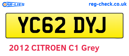 YC62DYJ are the vehicle registration plates.