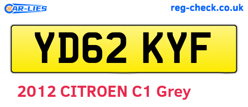 YD62KYF are the vehicle registration plates.