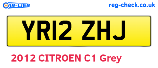 YR12ZHJ are the vehicle registration plates.