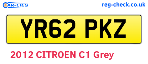 YR62PKZ are the vehicle registration plates.