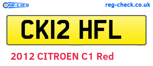 CK12HFL are the vehicle registration plates.