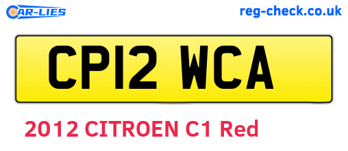 CP12WCA are the vehicle registration plates.
