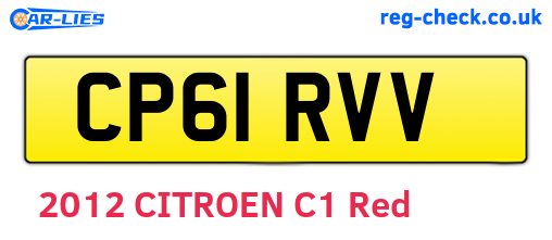 CP61RVV are the vehicle registration plates.