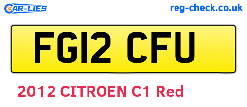 FG12CFU are the vehicle registration plates.