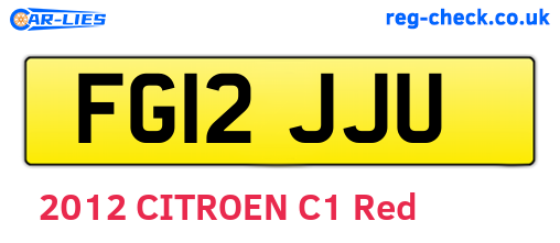 FG12JJU are the vehicle registration plates.