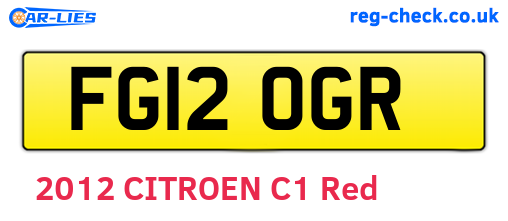 FG12OGR are the vehicle registration plates.
