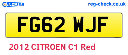 FG62WJF are the vehicle registration plates.