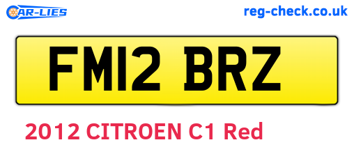 FM12BRZ are the vehicle registration plates.