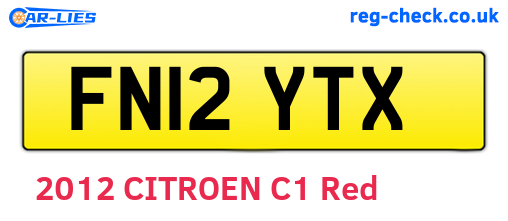 FN12YTX are the vehicle registration plates.