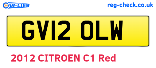 GV12OLW are the vehicle registration plates.