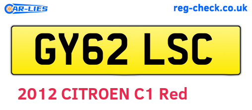 GY62LSC are the vehicle registration plates.
