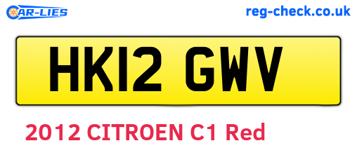 HK12GWV are the vehicle registration plates.