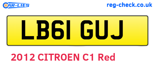 LB61GUJ are the vehicle registration plates.