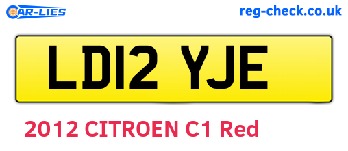 LD12YJE are the vehicle registration plates.