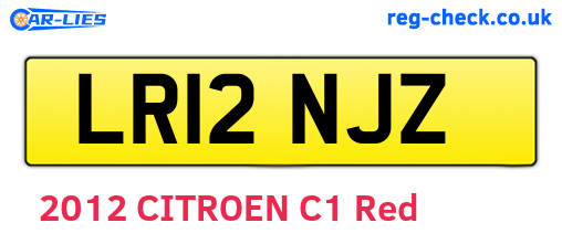 LR12NJZ are the vehicle registration plates.