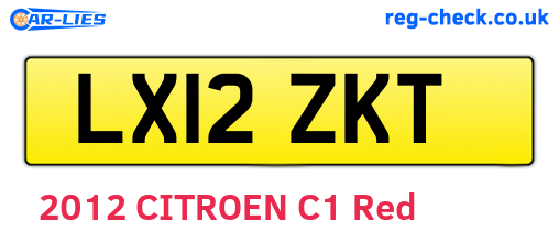 LX12ZKT are the vehicle registration plates.