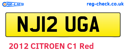 NJ12UGA are the vehicle registration plates.