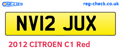 NV12JUX are the vehicle registration plates.