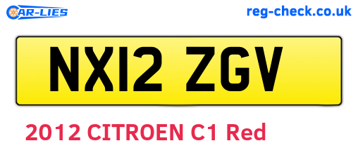 NX12ZGV are the vehicle registration plates.